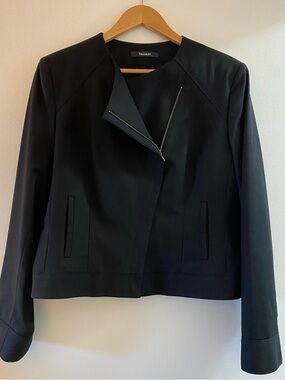Tahari Black Moto-Style Zip Jacket